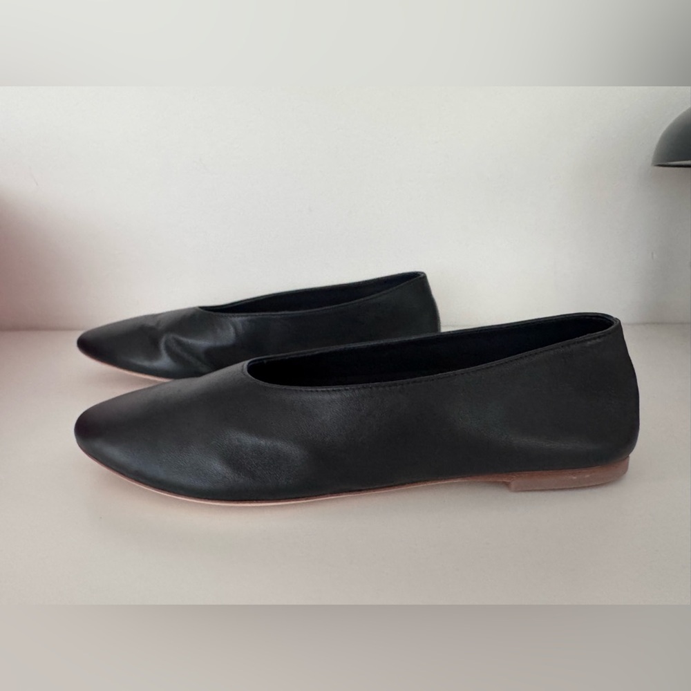 $350 STAUD Alba Black Soft Leather Ballet Flats Shoes Size 37 7 New in Box NIB 6 - Picture 3 of 14